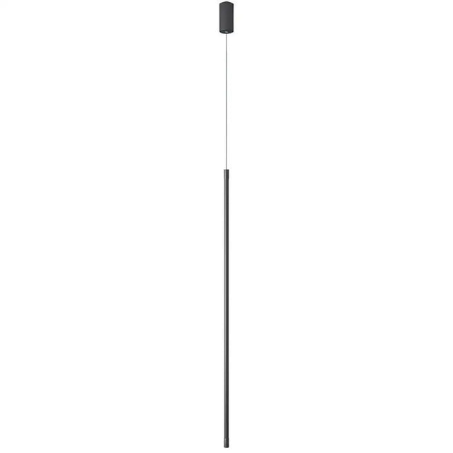 Black Metal Led Stick Pendant - Minimalist Style Linear Suspension Lighting For Bedrooms