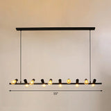 Black Linear Island Pendant Light With Exposed Bulb Design - Perfect For Restaurants And Lofts 10 /