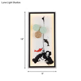 Black Lotus Seed Metal Mural Lamp Led Wall Light Sconce - Asia Carp Theme Ideal For Hotels
