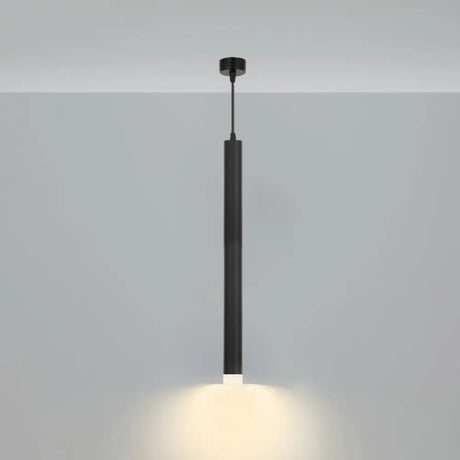 Black Metal Bedside Pendant Light: Simplicity Tube Led Suspension Lamp / Column