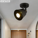 Black Metal Bell Wine Club Flush Mount Spotlight: 1/3-Head Semi Ceiling Light With Rotatable Design