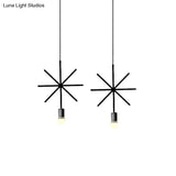 Black Metal Industrial Pendant Light With Frame Shade For Dining Room - 1 Head Ceiling Lighting