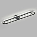 Black Metal Led Foyer Ceiling Lamp: Oblong Flush Mount Lighting Fixture / 19.5’