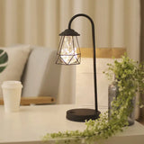 Black Metal Led Gooseneck Table Lamp With Retro Style Wire Cage / Battery