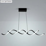 Black Metal Led Pendant Ceiling Light For Contemporary Dining Room Decor