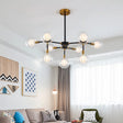 Black Metal Line Suspension Light With Clear Modo Chandelier - Modern Style For Dining Room 9 /