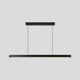 Black Metal Linear Led Pendant: Sleek Restaurant Island Light Fixture / 35.5 White