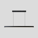 Black Metal Linear Led Pendant: Sleek Restaurant Island Light Fixture / 35.5 White