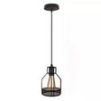 Black Metal Pendant Light - Industrial Retro Bird Cage Hanging Lamp For Restaurants / Round