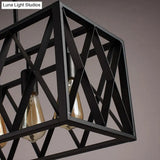 Black Metal Suspension Pendant Light For Dining Room And Warehouse