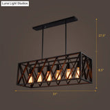Black Metal Suspension Pendant Light For Dining Room And Warehouse