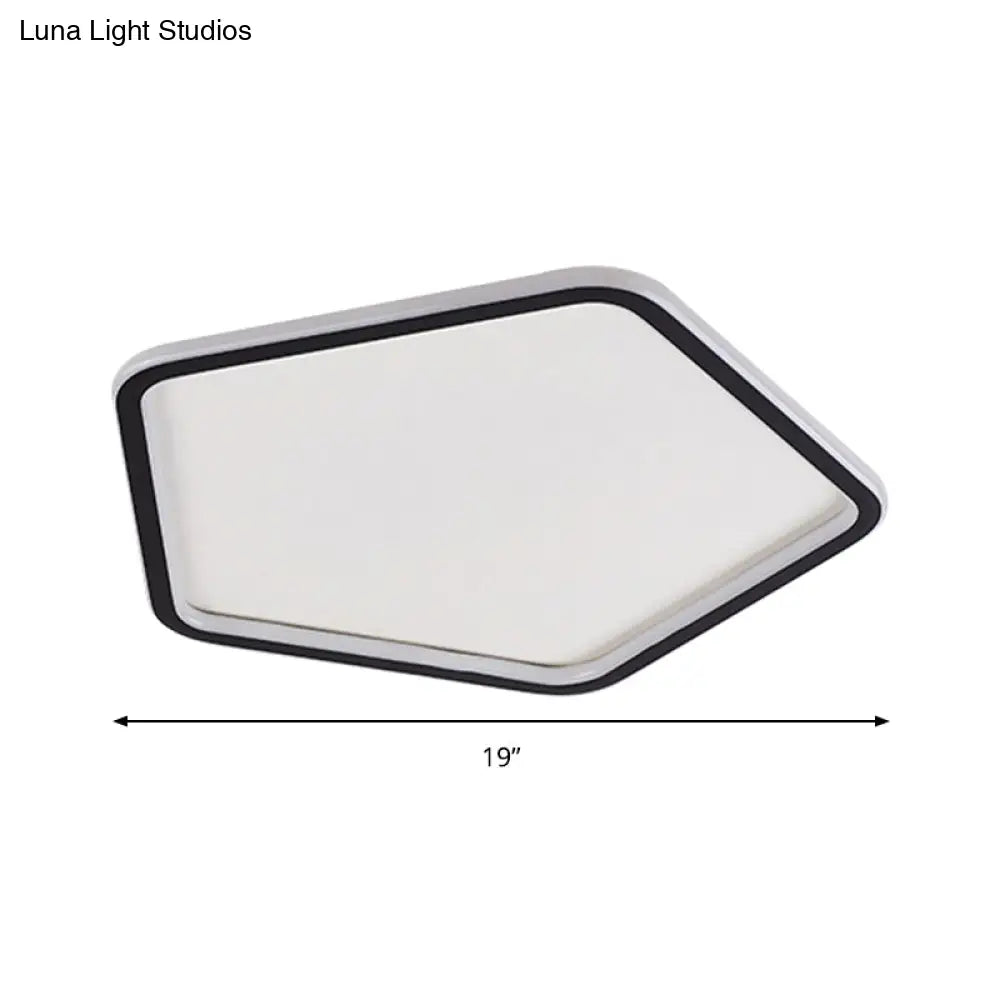 Black Minimalist Led Ceiling Light In Warm/White Available 3 Sizes