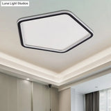 Black Minimalist Led Ceiling Light In Warm/White Available 3 Sizes