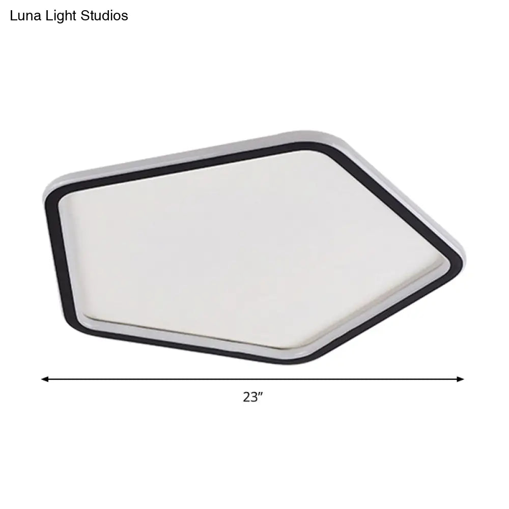 Black Minimalist Led Ceiling Light In Warm/White Available 3 Sizes