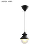 Black/Pink Macaron Style Pendant Ceiling Light With Double Glass Shade