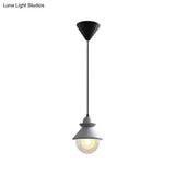 Black/Pink Macaron Style Pendant Ceiling Light With Double Glass Shade