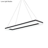 Black Rectangular Led Chandelier: Modern Acrylic Pendant Light In White/Warm/Natural Shades