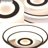 Black Ring Flush Mount Light – Nordic Acrylic Led Ceiling Lighting For Bedroom