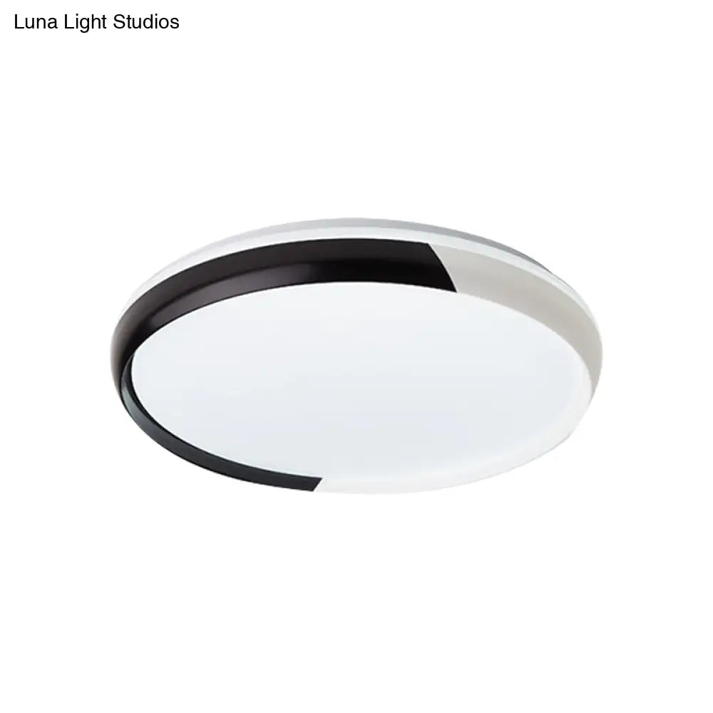 Black/Rose Gold Modernist Led Flush Mount Ceiling Lamp - Round Acrylic Light Fixture For Bedroom