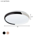 Black/Rose Gold Modernist Led Flush Mount Ceiling Lamp - Round Acrylic Light Fixture For Bedroom