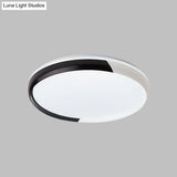Black/Rose Gold Modernist Led Flush Mount Ceiling Lamp - Round Acrylic Light Fixture For Bedroom
