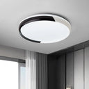 Black/Rose Gold Modernist Led Flush Mount Ceiling Lamp - Round Acrylic Light Fixture For Bedroom