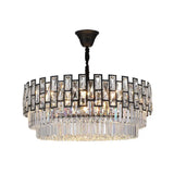 Black Round Crystal Chandelier Light For Living Room - Modern Ceiling Lighting Fixture / Small
