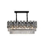 Black Round Crystal Chandelier Light For Living Room - Modern Ceiling Lighting Fixture / Small