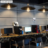 Black Scalloped Metal Pendant Lighting For Farm-Styled Coffee Shops