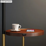 Black Single-Bulb Floor Lamp: Traditional Tapered Shape With Tray & Fabric Standing Light
