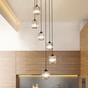 Black Spiral Crystal Pendant Light With Modern Staircase Design - Multi Hanging Fixture 6 /