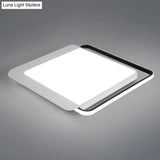 Black Square Led Flush Light With Acrylic Shade - Minimalist Mount Ceiling Fixture