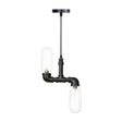 Black Steampunk Ceiling Chandelier With Clear/Amber Glass Capsule Lights Clear / B