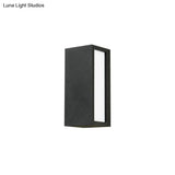 Black Textured Led Wall Mounted Light - Simple Metallic Sconce Lighting For Patio