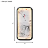 Black Wall Mount Led Sconce: Aluminum Asia Cascade Mural Light For Living Room