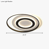 Black-White Circle Led Ceiling Light In Warm/White - Modern Acrylic Flush Fixture 18’/21.5’ Wide