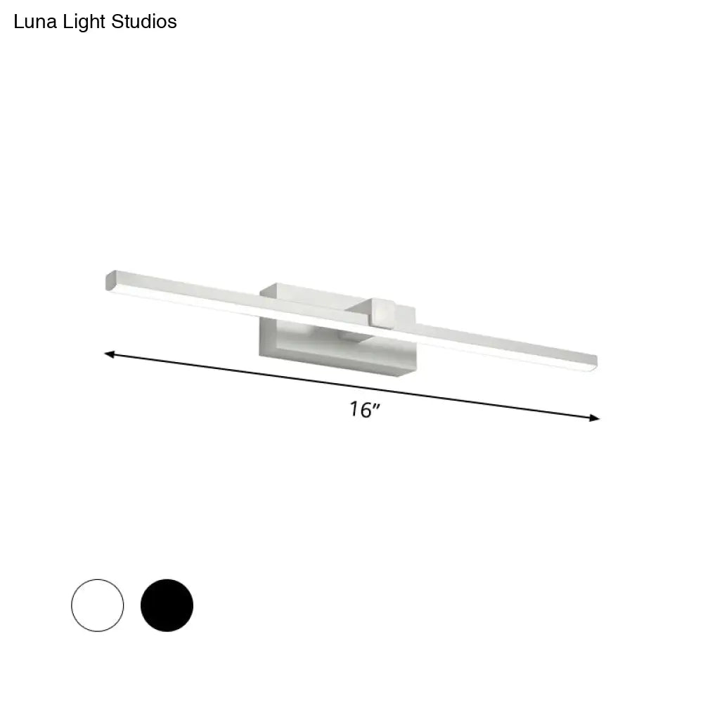 Black/White Led Wall Mounted Bathroom Mirror Light - Iron Stick Vanity Lamp Multiple Sizes Available