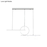 Black/White Metal Suspension Light: Modern Bar And Circle Design Led Island Lighting For Dining Room