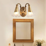 Bloom Brass Wall Light Fixture For Bathroom - 2/3 Traditional Vanity Head 2 /