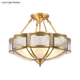Blossom Ceiling Light Fixture - Traditional Style 14’/18’ Wide 3/4 Bulbs Frosted Glass Pattern