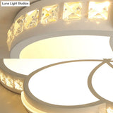 Blossom Flush Mount Ceiling Light Fixture For Living Room - Elegant Acrylic Art Deco Design