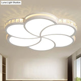 Blossom Flush Mount Ceiling Light Fixture For Living Room - Elegant Acrylic Art Deco Design White /