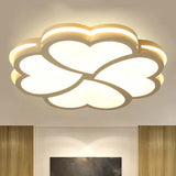 Blossom Kindergarten Led Flush Mount Ceiling Light In Modern Acrylic - White / 16’ Warm