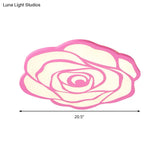 Blossom Shaped Led Ceiling Light - Pink Acrylic Lamp For Girls Bedroom
