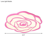 Blossom Shaped Led Ceiling Light - Pink Acrylic Lamp For Girls Bedroom