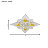 Blossoms Hall Flushmount Clear Crystal Glass Led Ceiling Lamp