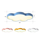 Blue Cartoon Led Acrylic Cloud Ceiling Flush Mount Light - Ideal For Living Room Lighting / 23’ Warm