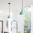 Blue Domed Drop Pendant Light - Modern Metal Suspension For Dining Room