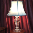 Blue Hand-Cut Crystal Head Vase Nightstand Lamp - Contemporary Book Reading Light