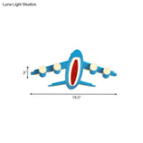 Blue Led Flush Mount Ceiling Light For Bedroom With Creative Acrylic Finish